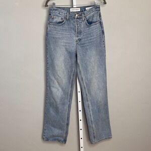 Denim Forum The Joni High-Rise Loose Jeans Womens 25 Blue Acid Wash Boho Casual